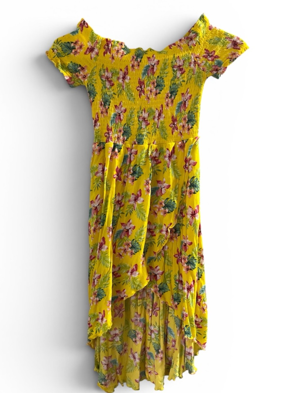 Forever 21 Yellow Floral High-Low Kids Dress